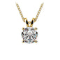 0.5/ 0.75 Ctw Prong Set Round Diamond Pendant In White /Yellow Gold G-VS