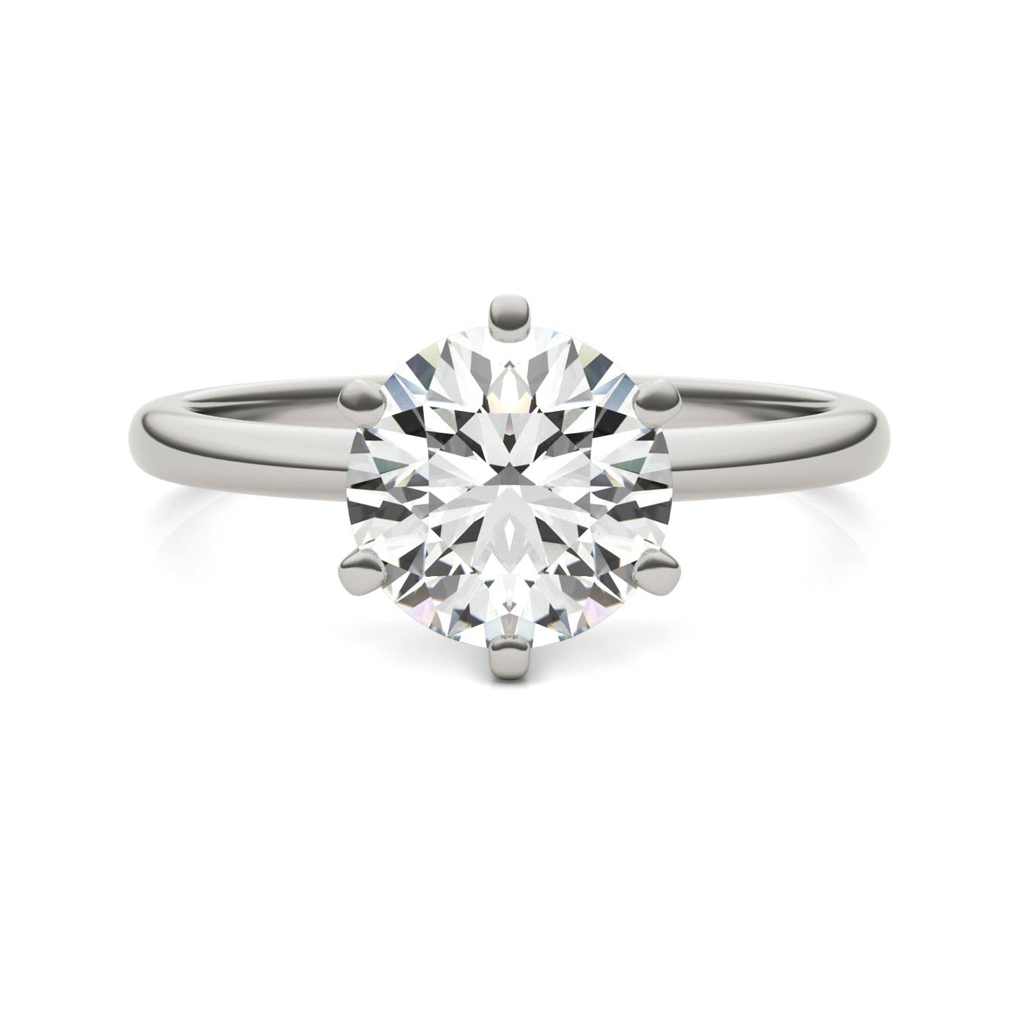 AGI Certified 3 CTW Lab Grown Diamond Solitaire Engagement Ring – Round, Asscher, Emerald, or Princess Cut – G-VS Clarity, 14K White Gold