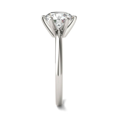 AGI Certified 3 CTW Lab Grown Diamond Solitaire Engagement Ring – Round, Asscher, Emerald, or Princess Cut – G-VS Clarity, 14K White Gold
