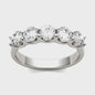 AGI Certified 1 1/4 CTW Round Lab Grown Diamond (G/VS) Five Stone Anniversary Band in 14K White Gold