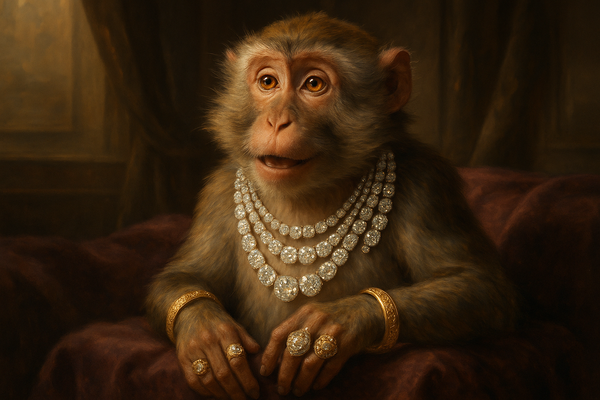 monkey in jewelry